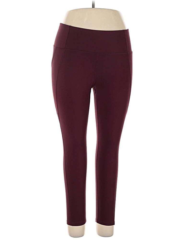 Pre-owned Apana Active Pants In Burgundy