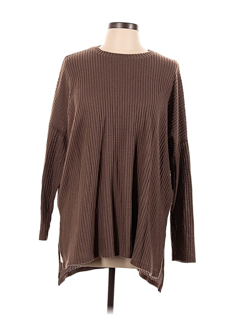 Pre-owned Zenana Pullover Sweater In Brown