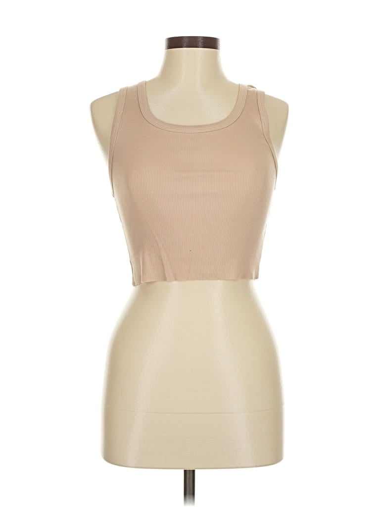 Pre-owned Reformation Tank Top Tan Strapless Neckline Tops In Brown