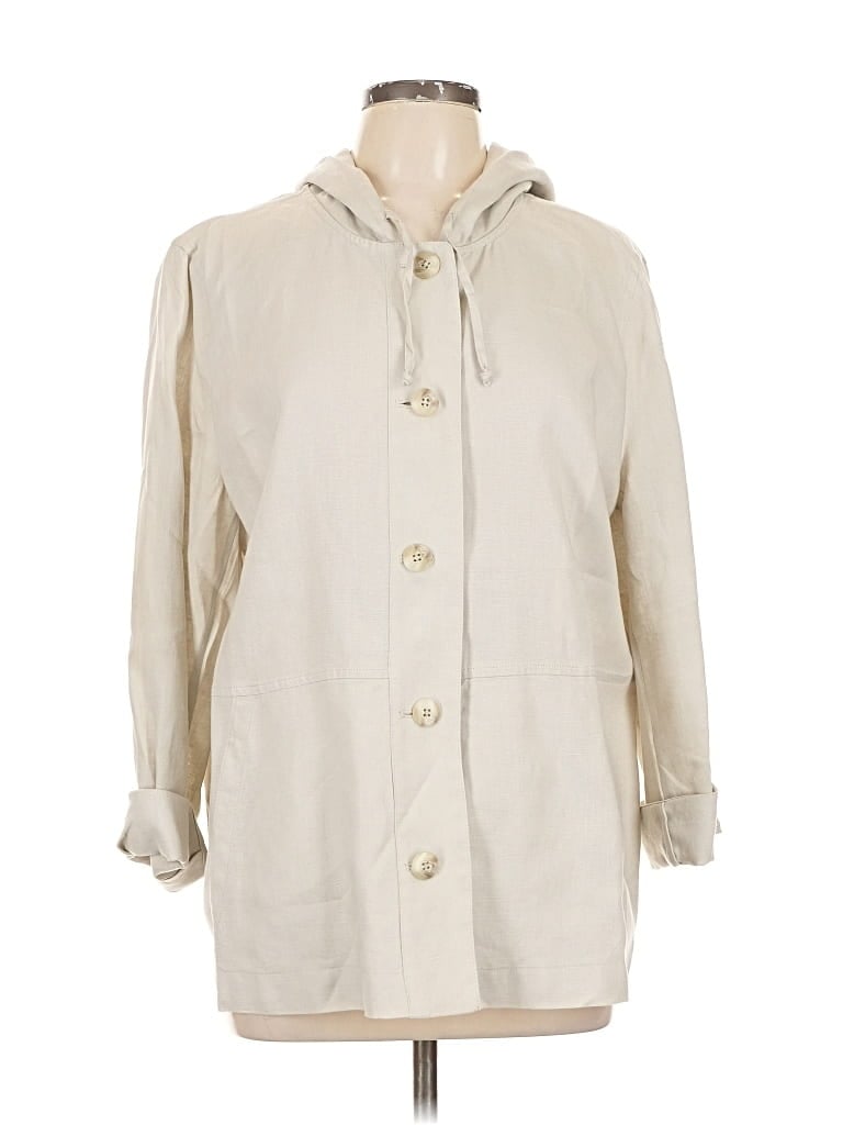 Pre-owned Jjill Raincoat In White
