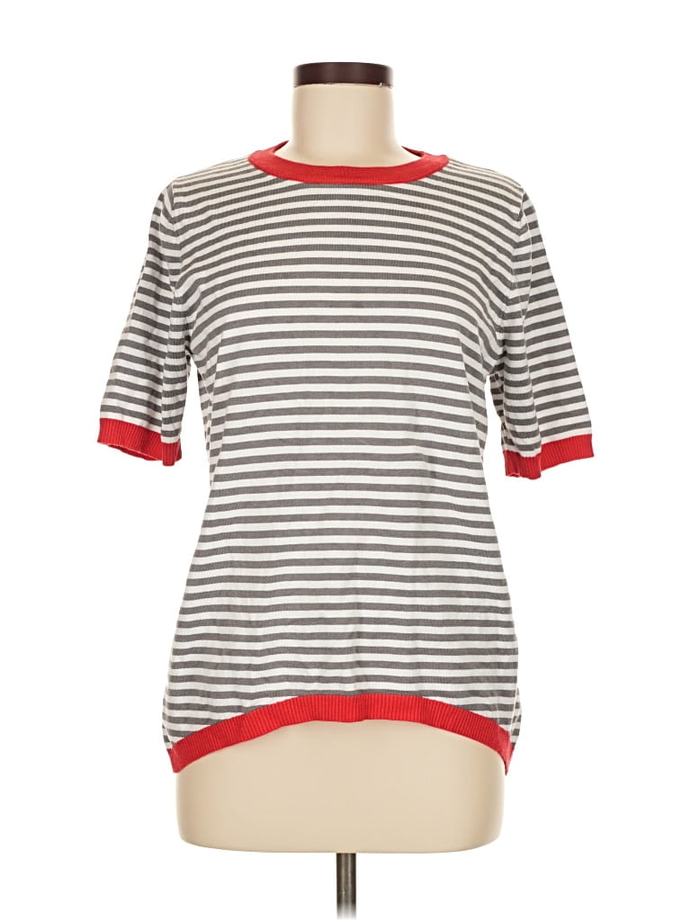 DOKOTOO Pre-owned Short Sleeve Top Gray Boatneck Tops