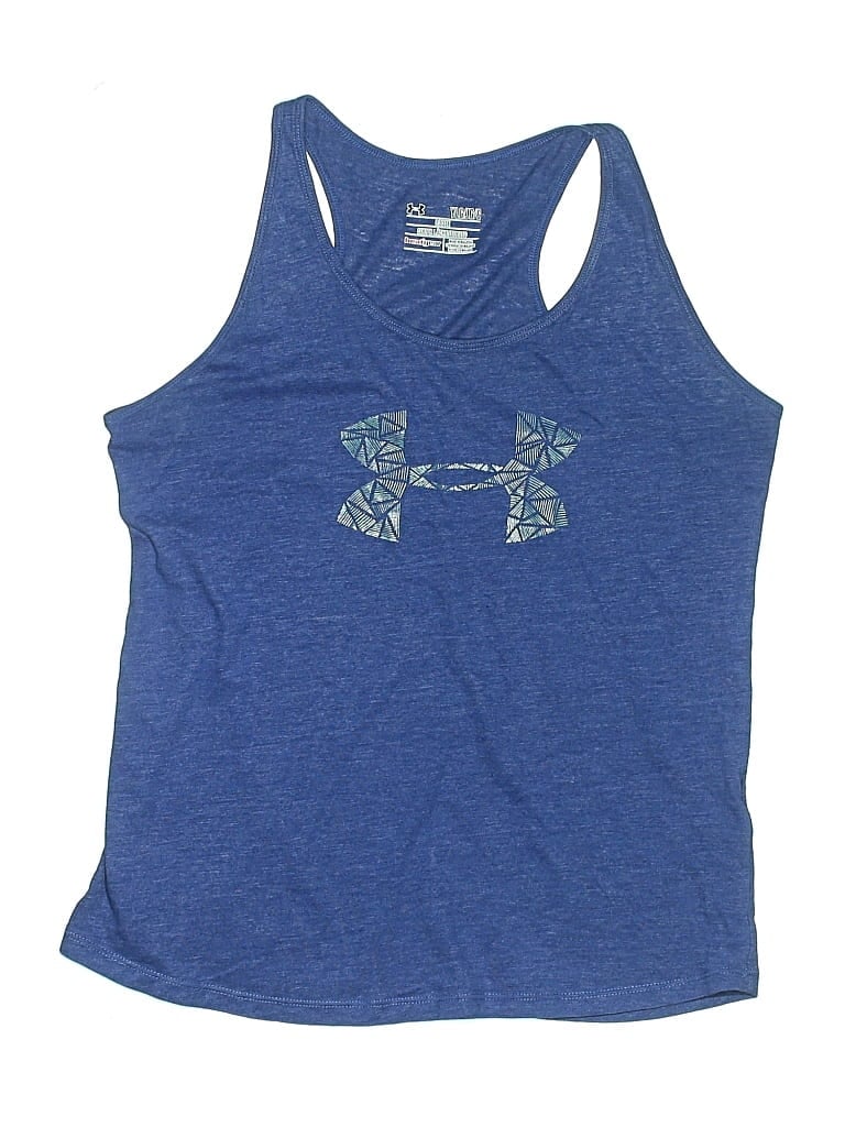 Pre-owned Under Armour Kids' Tank Top Blue Halter Neckline Tops