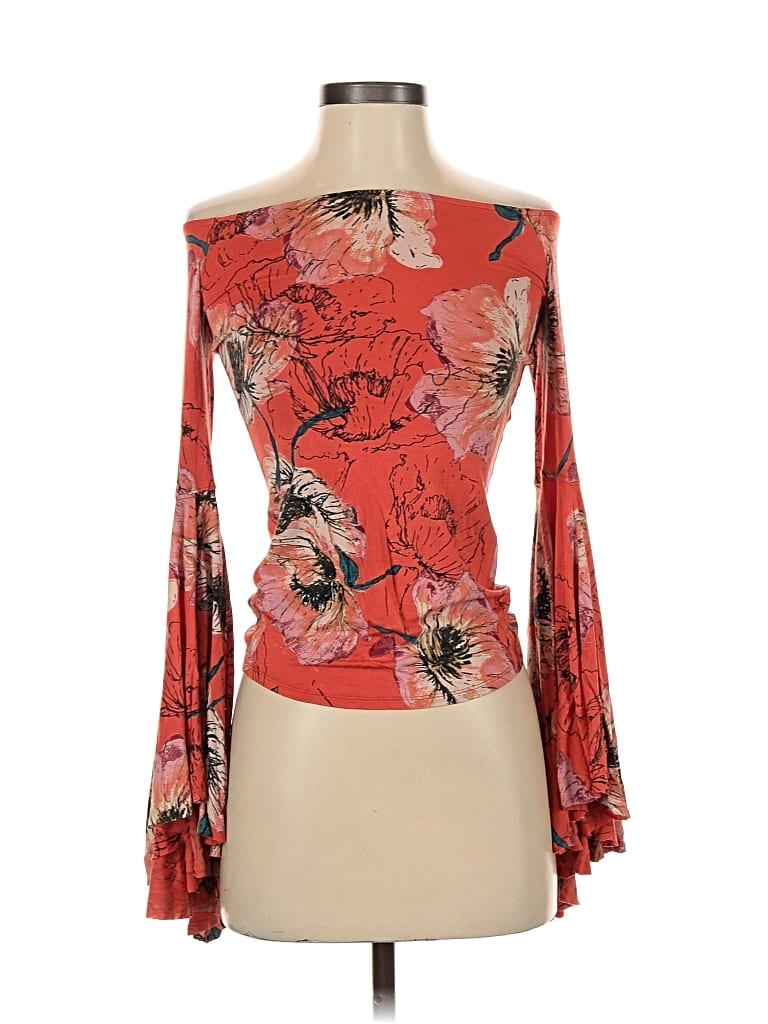 Pre-owned We The Free Long Sleeve Blouse In Orange