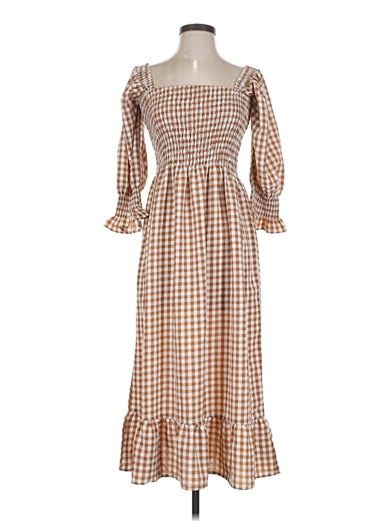 Pre-owned Petal And Pup Casual Dress In Brown