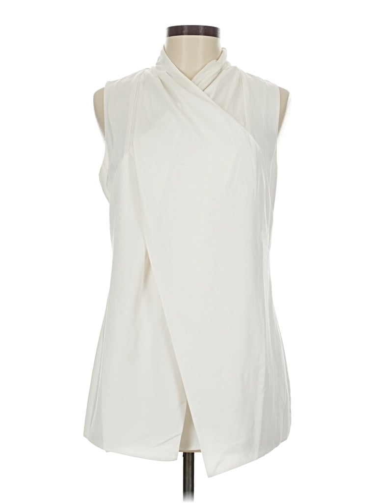 Pre-owned Cabi Sleeveless Blouse In White