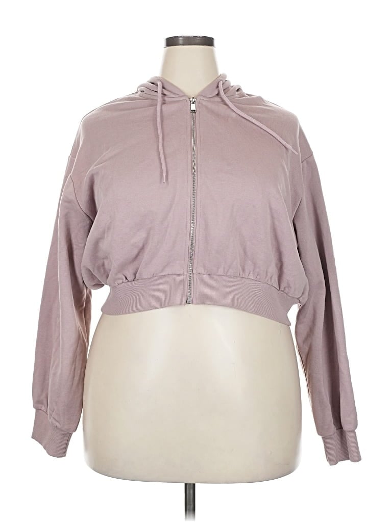 Pre-owned Divided By H&m Zip Up Hoodie In Purple