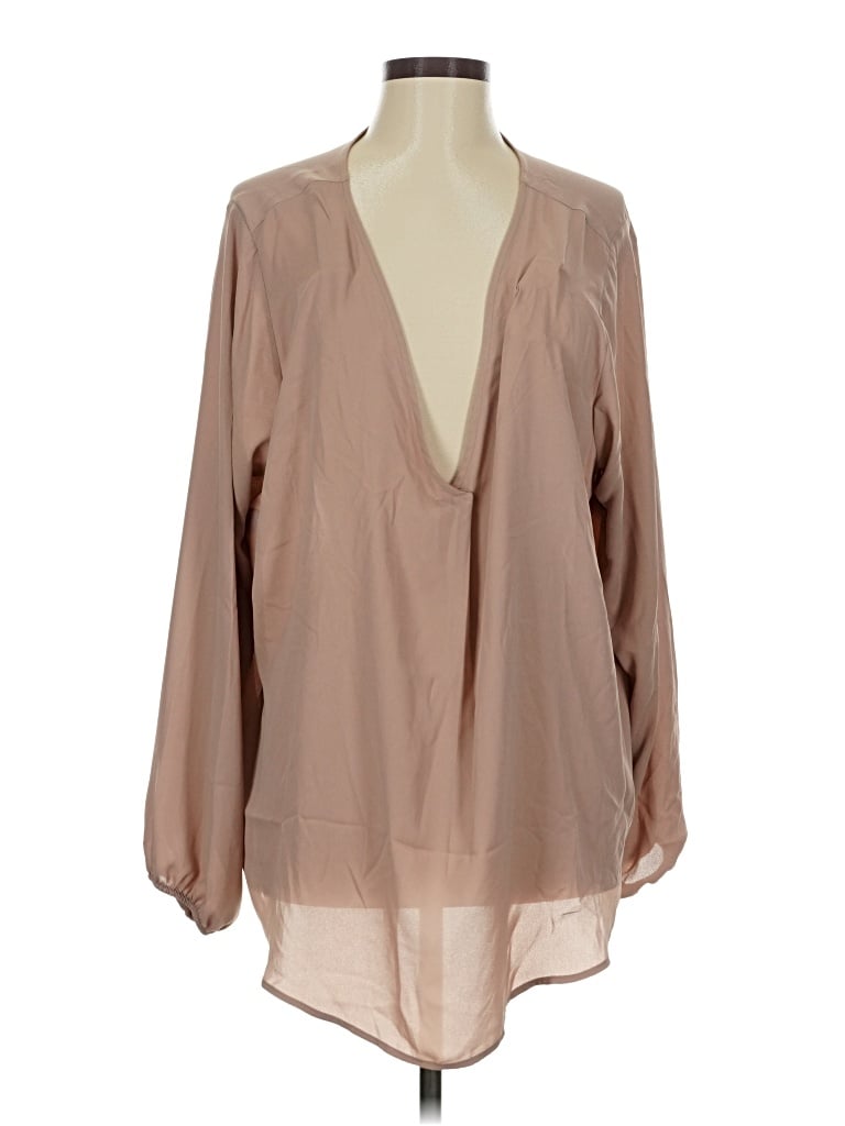 Torrid Long Sleeve Blouse In Brown