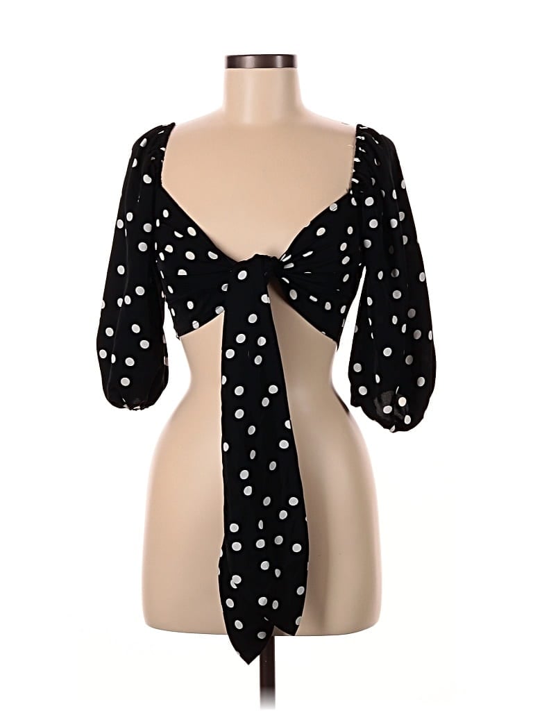 Pre-owned Nasty Gal Inc. 3/4 Sleeve Blouse In Black