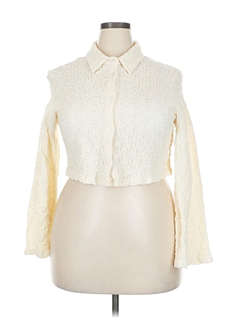 Pre-owned 4th & Reckless Long Sleeve Blouse In White
