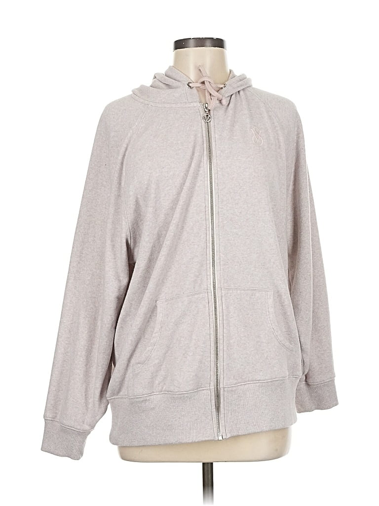 Pre-owned Victoria's Secret Zip Up Hoodie In Gray