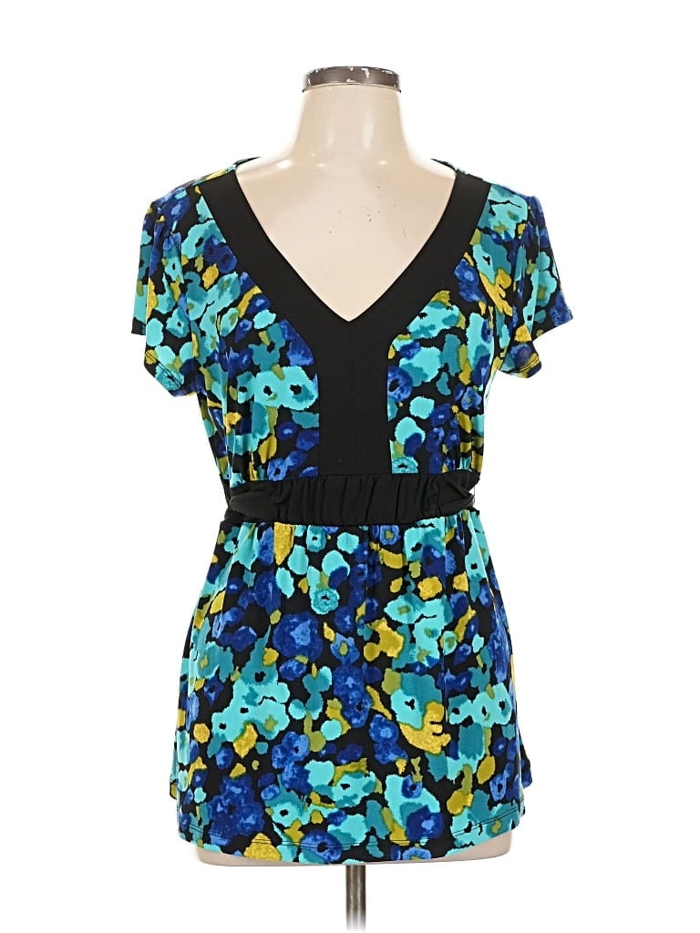 Pre-owned Apt. 9 Short Sleeve Blouse In Blue