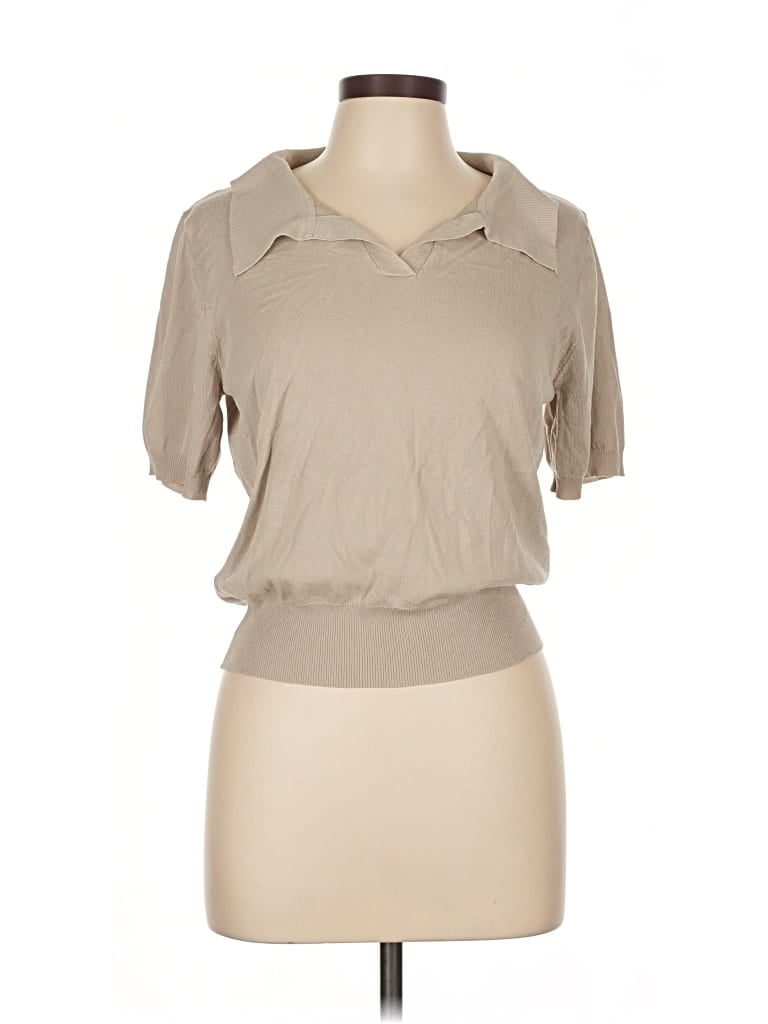Pre-owned Dazy Short Sleeve Polo Shirt In Brown