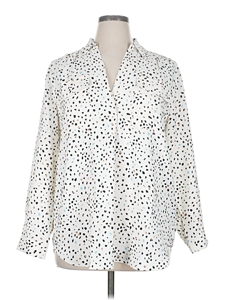 Pre-owned Ann Taylor 3/4 Sleeve Blouse In White