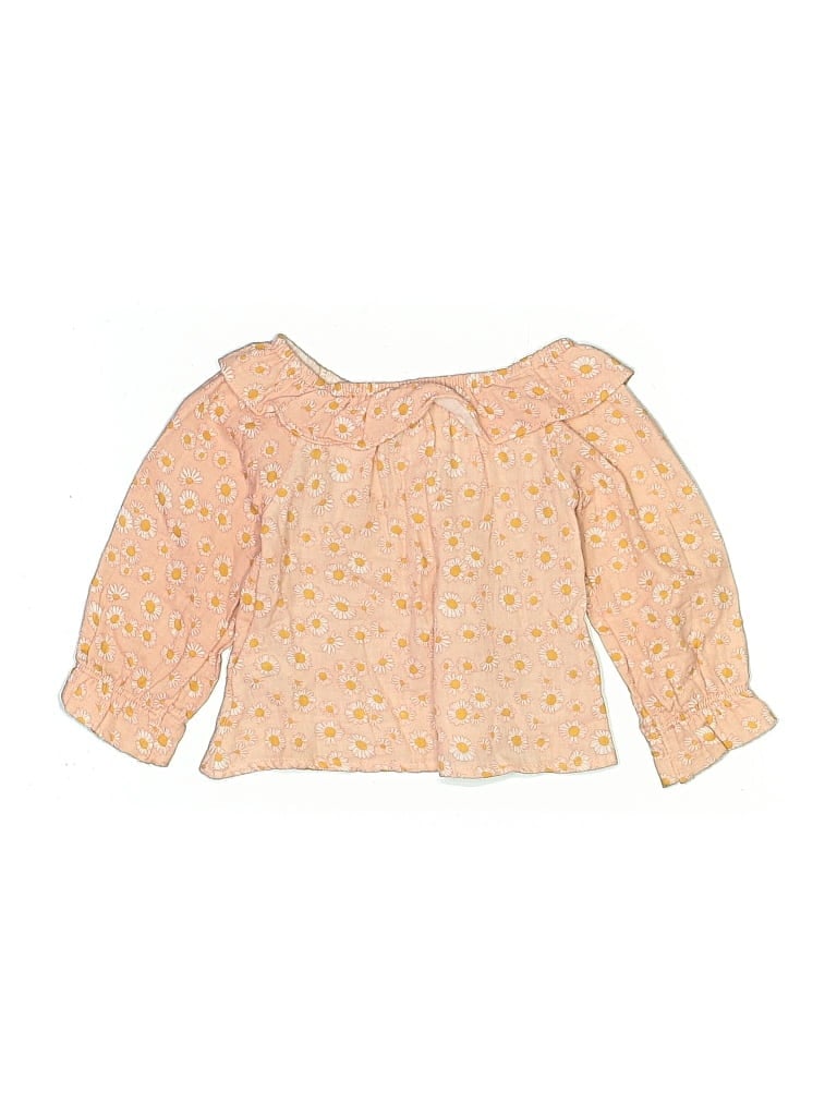 Pre-owned 7 For All Mankind Kids' Long Sleeve T-shirt In Yellow