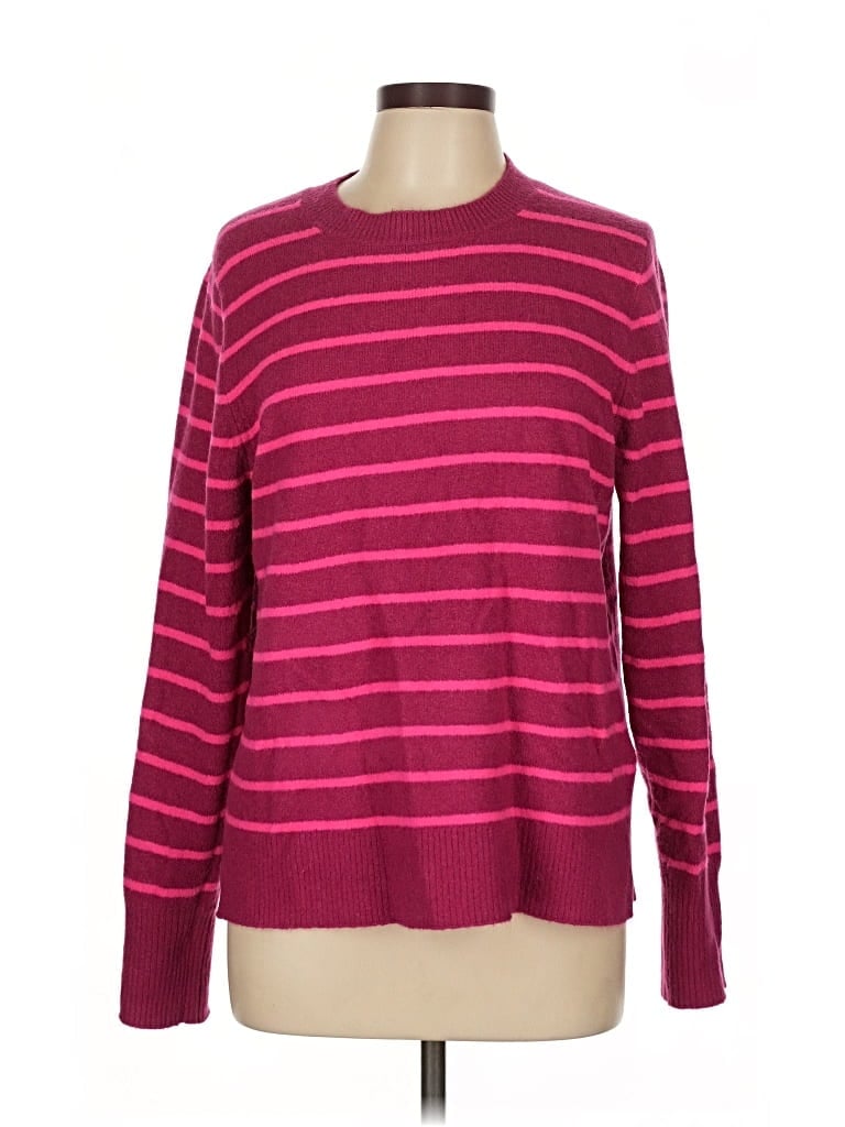 Pre-owned J.crew Factory Store Pullover Sweater In Burgundy