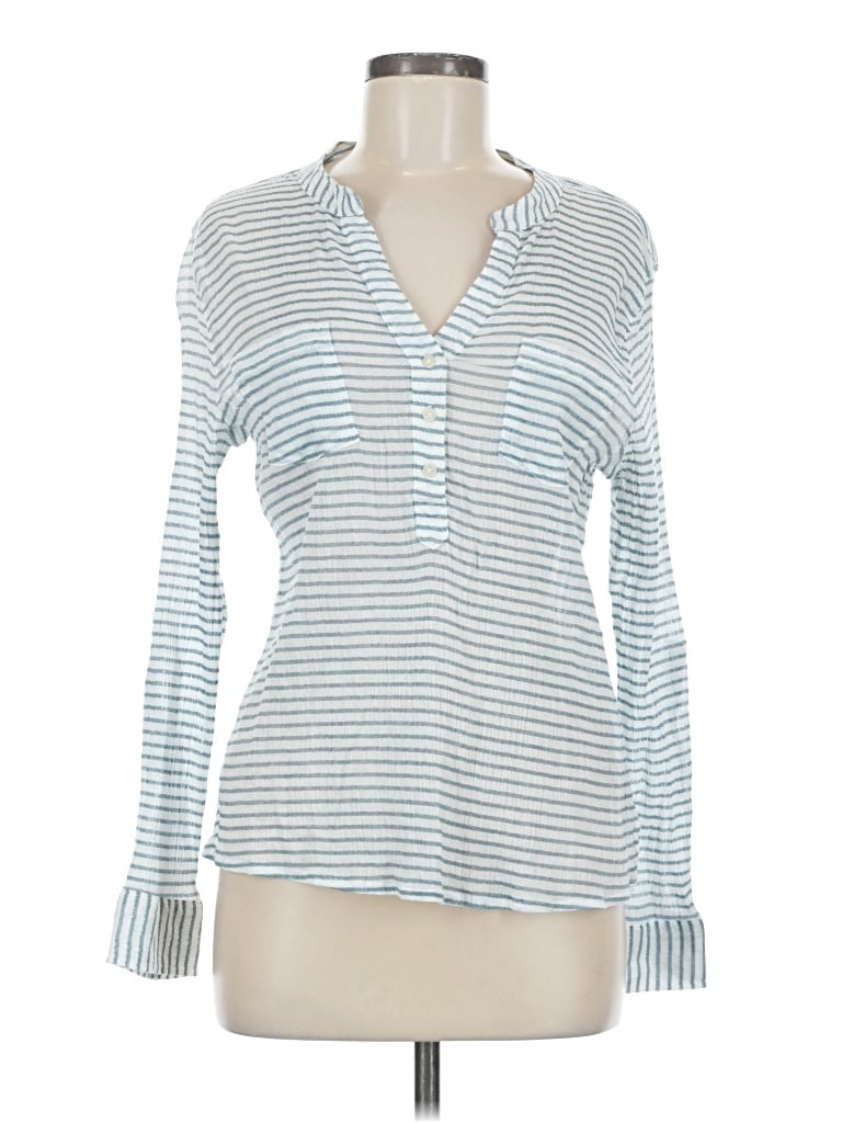 Pre-owned Carve Designs Long Sleeve Top Blue Tops