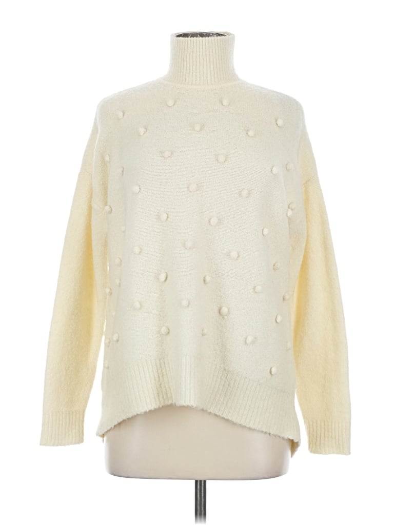 Pre-owned Madewell Turtleneck Sweater In White