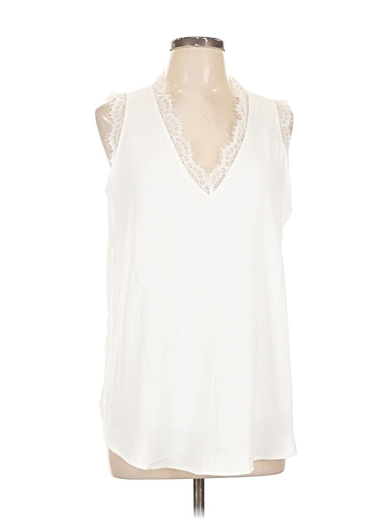 Pre-owned Unbranded Sleeveless Blouse In White