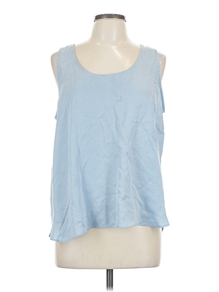 Pre-owned Haven Well Within Sleeveless Top Blue Scoop Neck Tops