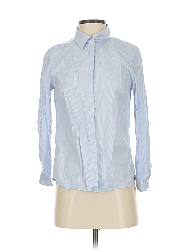 Pre-owned Cuyana Long Sleeve Button Down Shirt In Blue