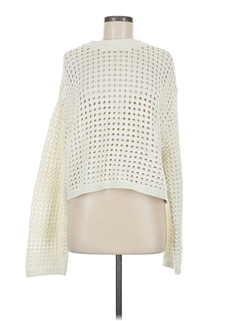 Pre-owned H&m Pullover Sweater In White