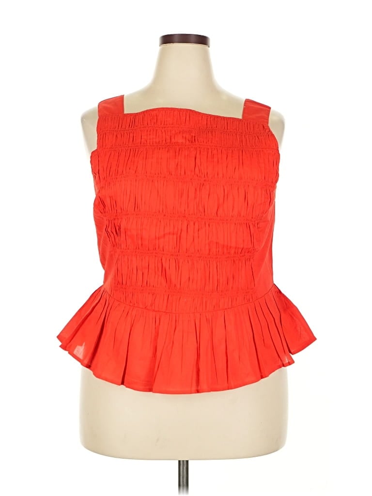 J.crew Factory Store Sleeveless Blouse In Orange
