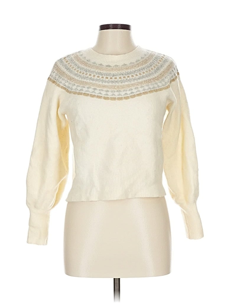 Pre-owned Intermix Pullover Sweater In White