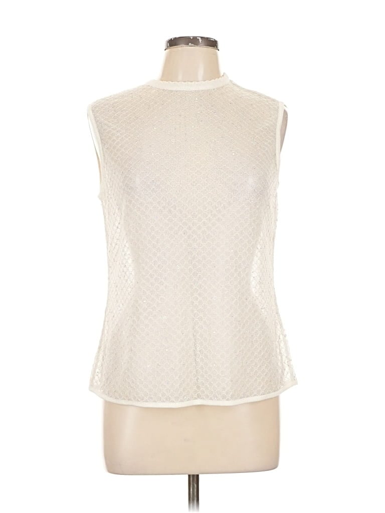 Pre-owned St John Sleeveless T-shirt In White