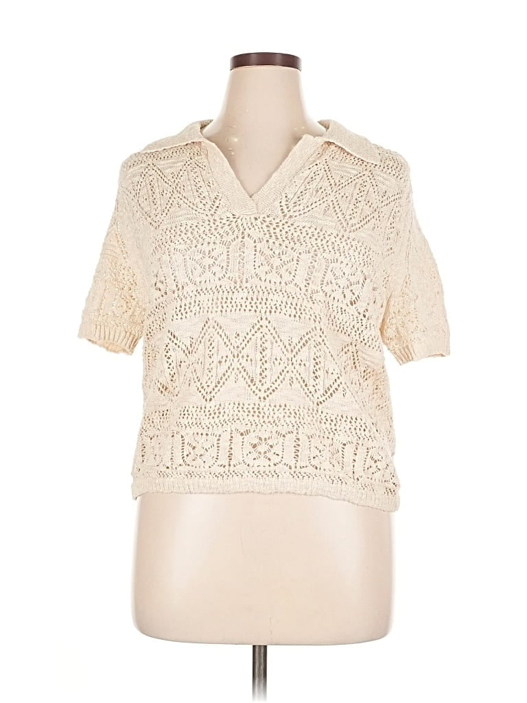 Pre-owned Mng Pullover Sweater In White