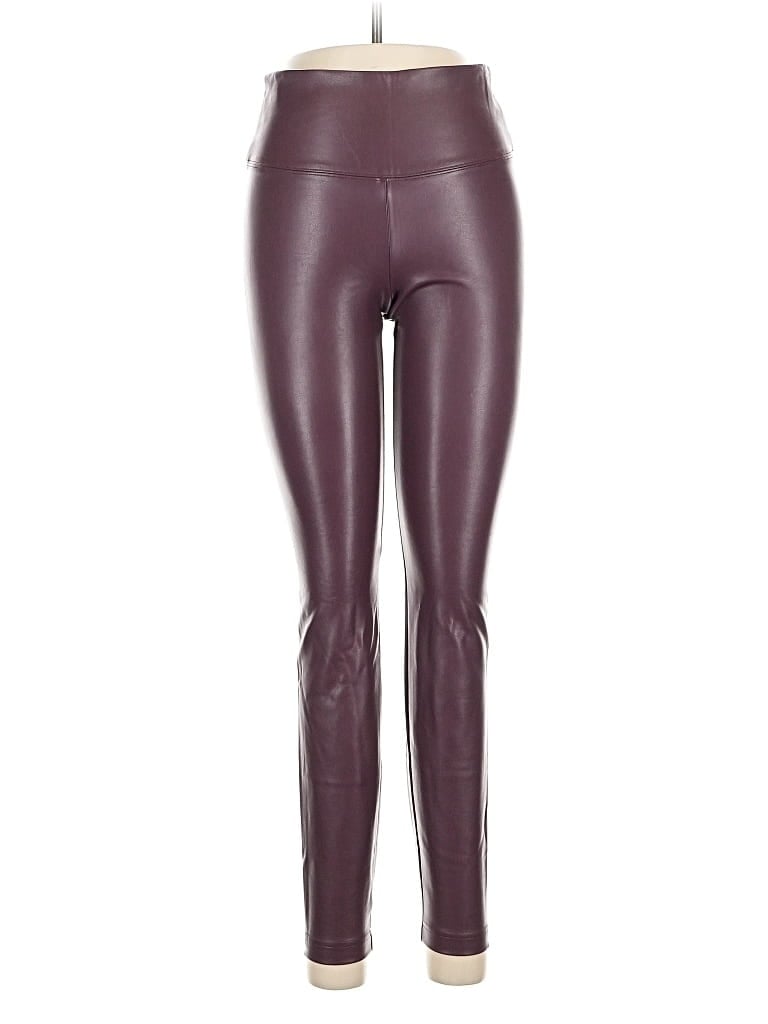 Pre-owned Runway Leggings In Burgundy