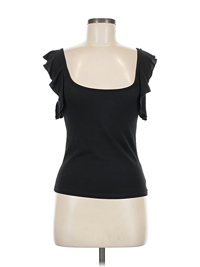 INTIMATELY BY FREE PEOPLE Pre-owned Short Sleeve Top Black Sweetheart Neckline Tops