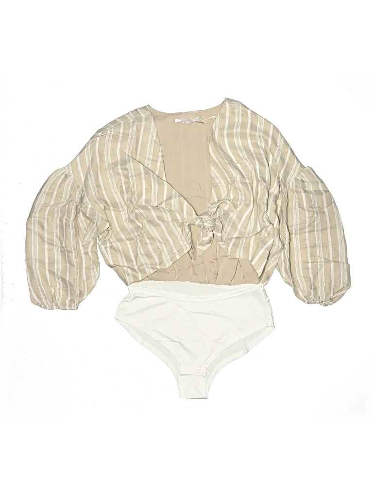 Pre-owned Olivaceous 3/4 Sleeve Blouse In White