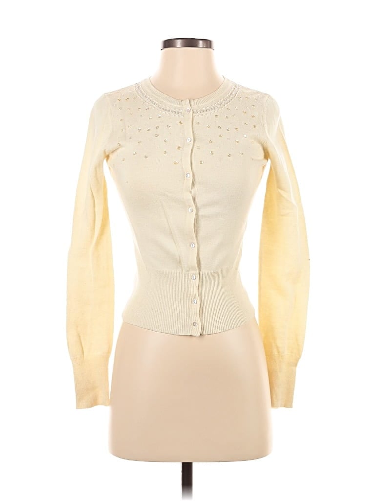 Pre-owned American Eagle Outfitters Cardigan Sweater In White