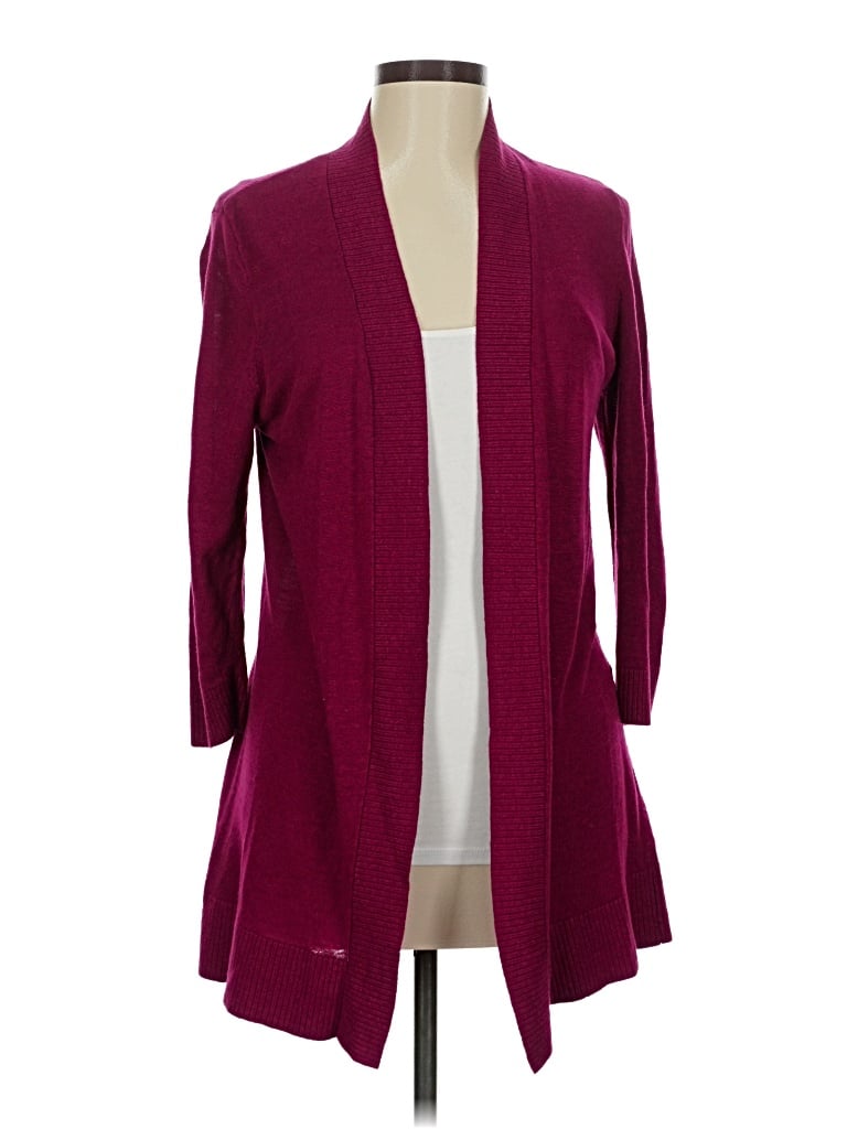 Pre-owned Kasper Cardigan Sweater In Burgundy