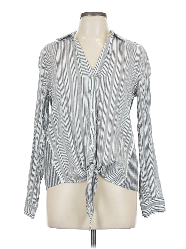 Pre-owned Lovestitch Long Sleeve Blouse In Gray