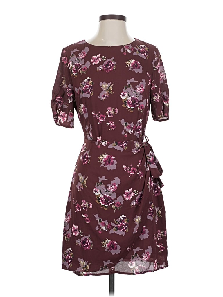 Pre-owned Astr Casual Dress In Burgundy