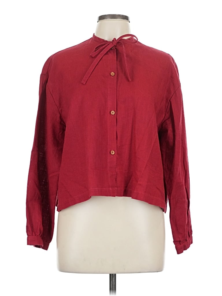 ASSORTED BRANDS Pre-owned Long Sleeve Blouse In Burgundy