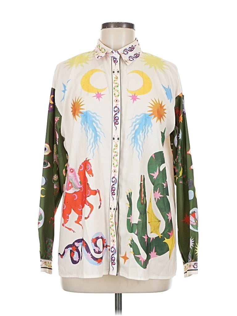 Pre-owned Unbranded Long Sleeve Blouse In White