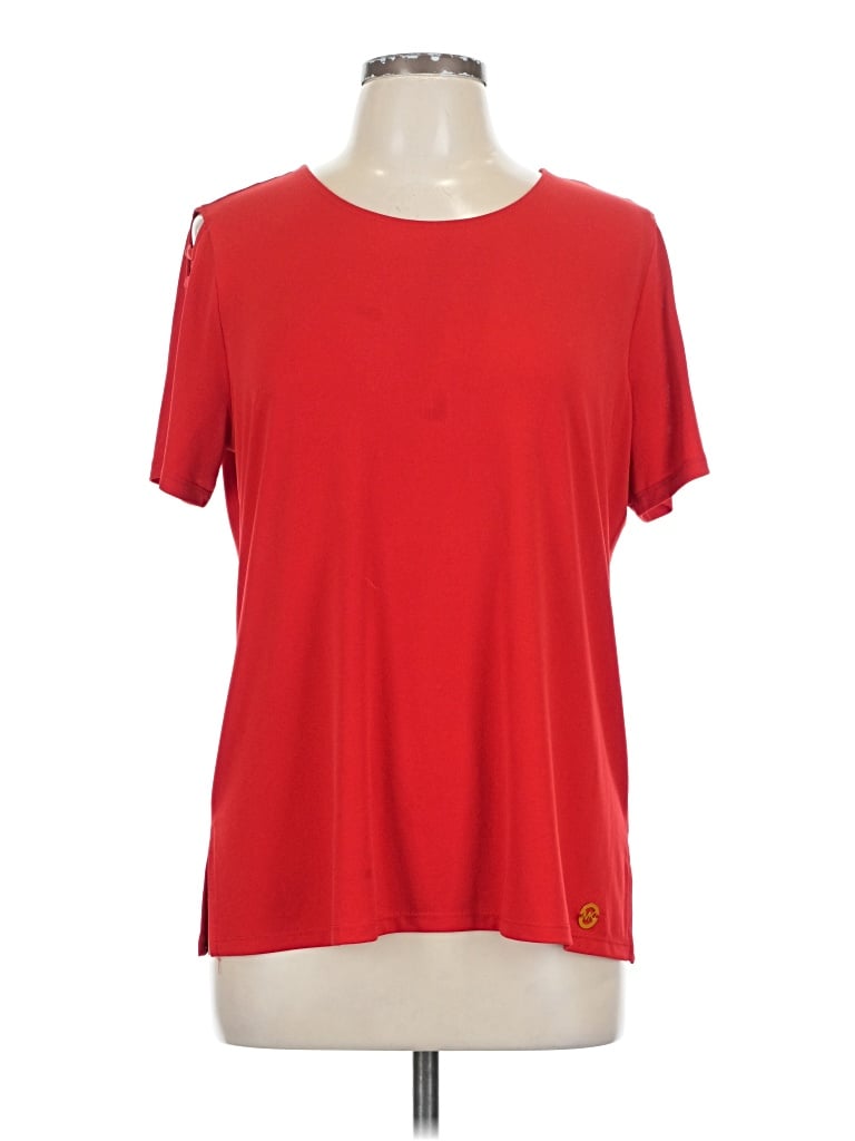 Pre-owned Michael Michael Kors Short Sleeve Top Red Scoop Neck Tops