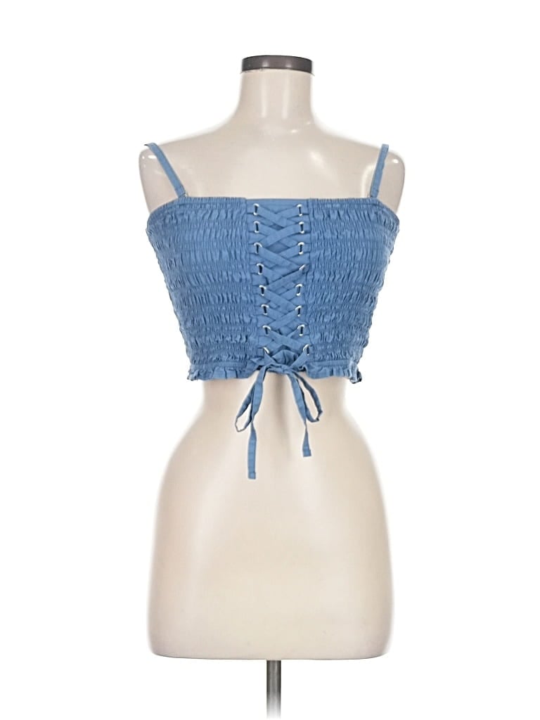 Pre-owned American Eagle Outfitters Sleeveless Blouse In Blue