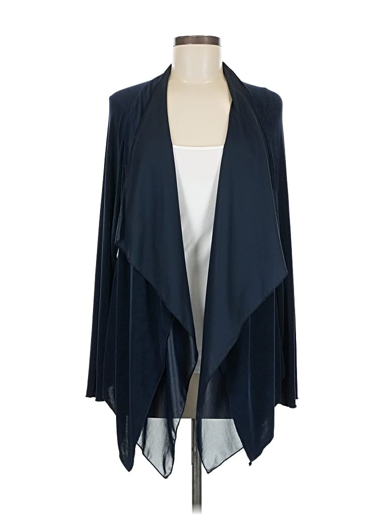 Pre-owned Travelers By Chico's Cardigan Sweater In Blue