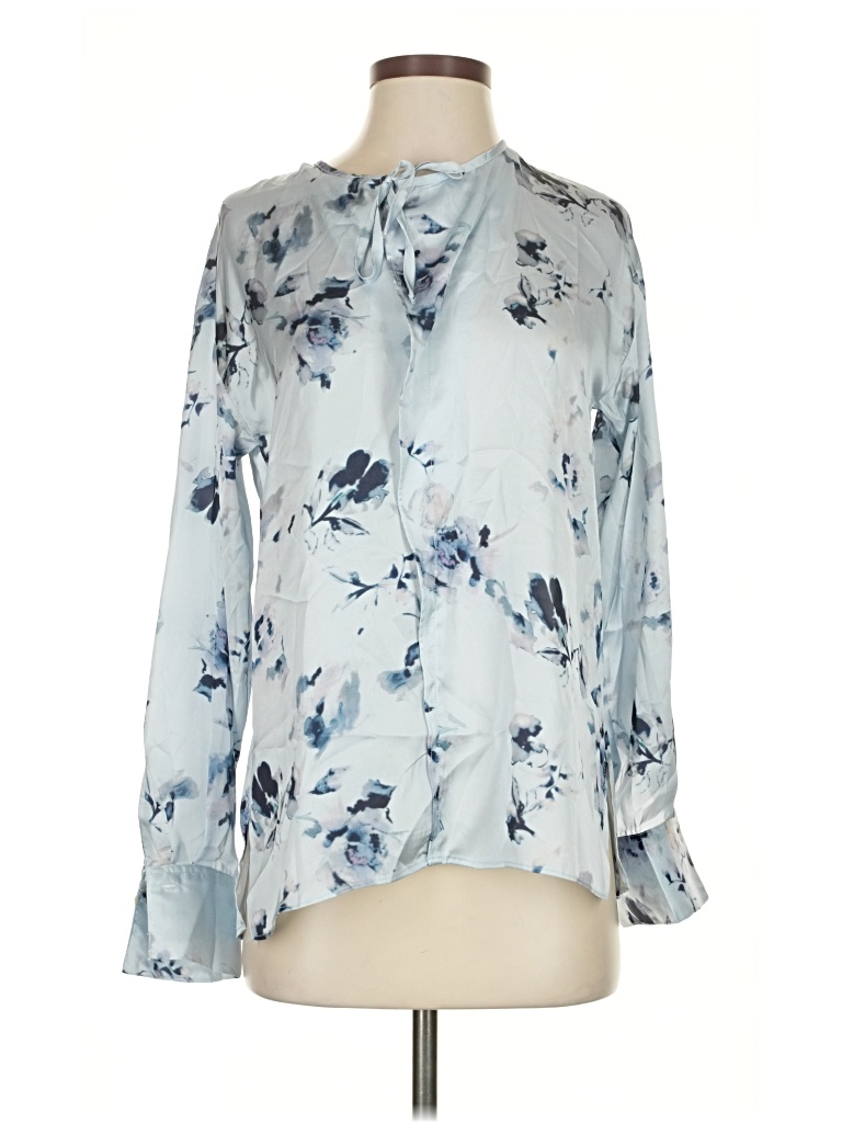 Pre-owned Elie Tahari Long Sleeve Blouse In Blue