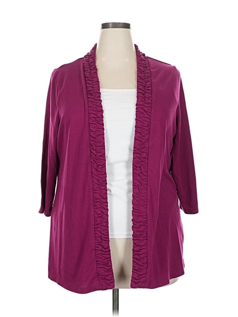 Pre-owned Dressbarn Cardigan Sweater In Purple