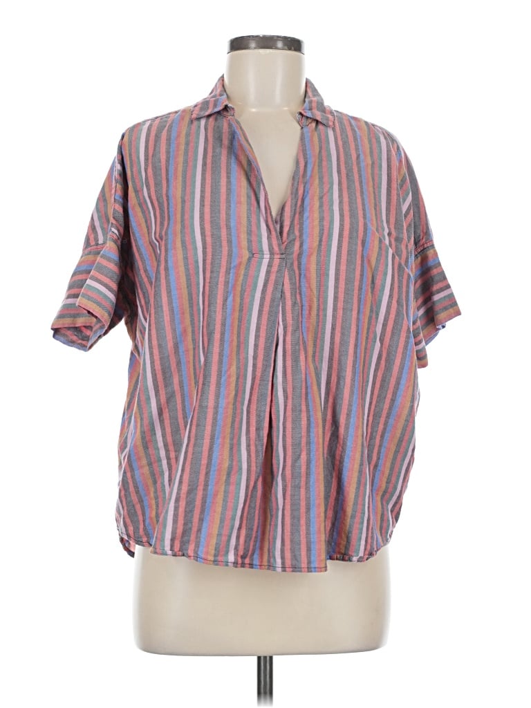 Pre-owned Madewell Short Sleeve Blouse In Pink