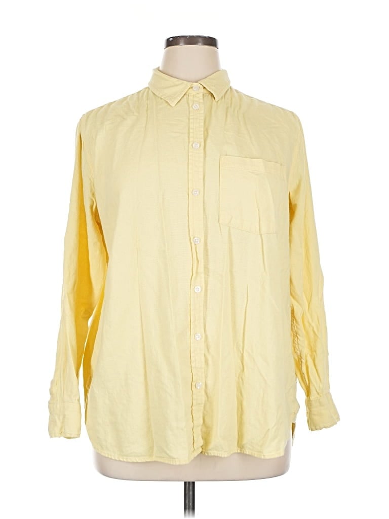 Pre-owned Gap Long Sleeve Button Down Shirt In Yellow