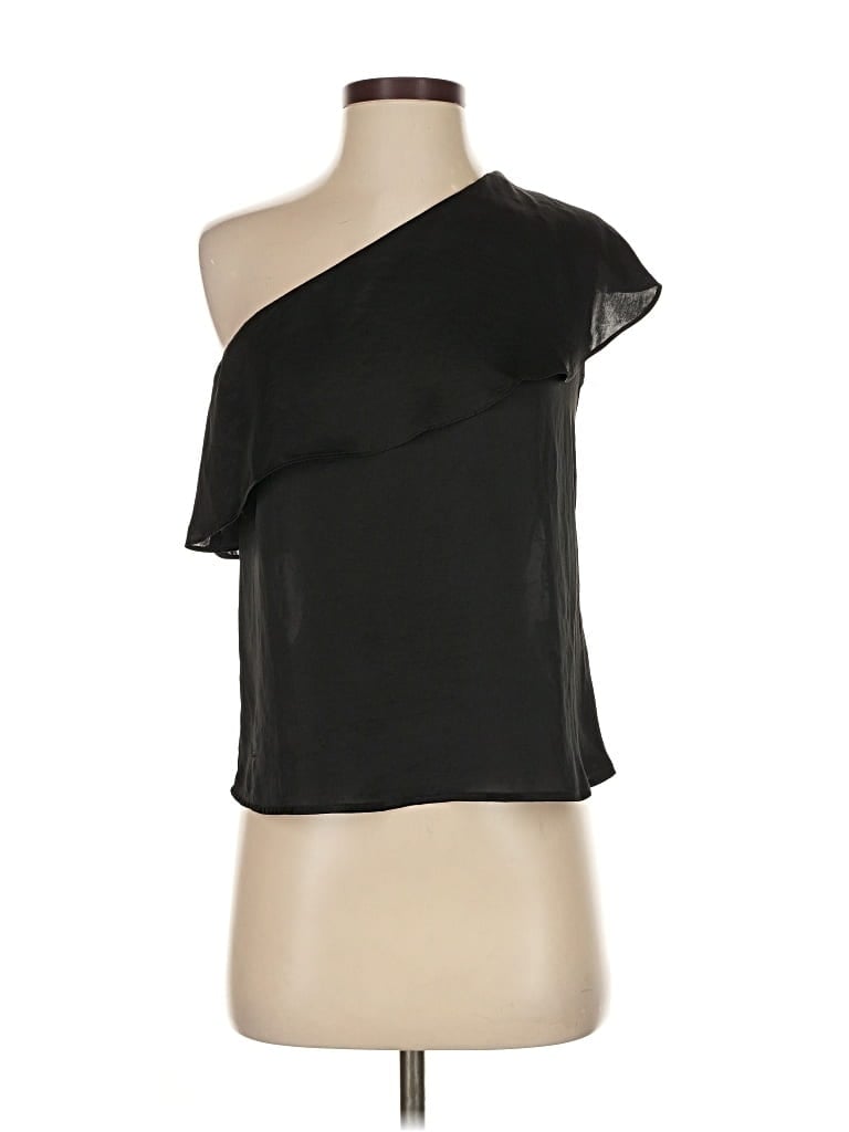 Pre-owned Love, Fire Short Sleeve Top Black One Shoulder Neckline Tops