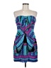 Seduce Graphic Blue Cocktail Dress Size 6 - photo 1
