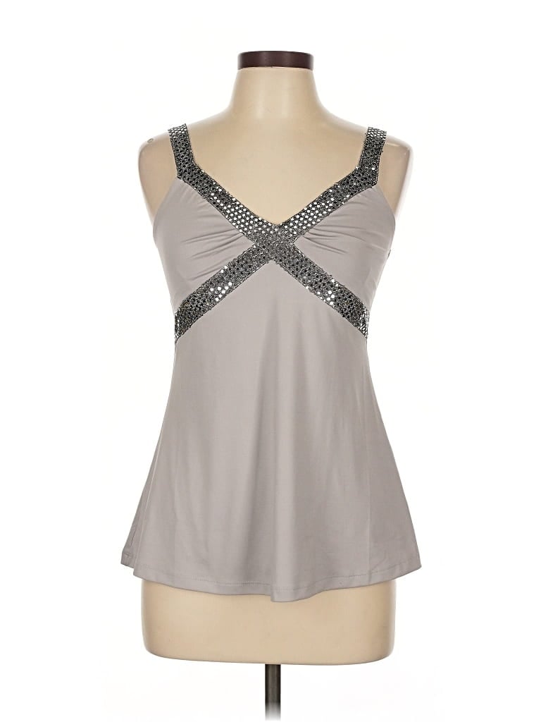 Pre-owned Assorted Brands Sleeveless Blouse In Gray