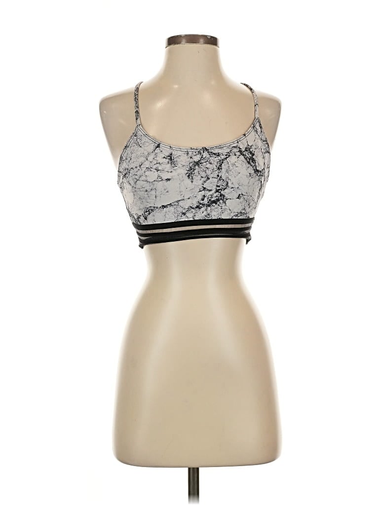 Pre-owned Onzie Tank Top Silver Halter Neckline Tops