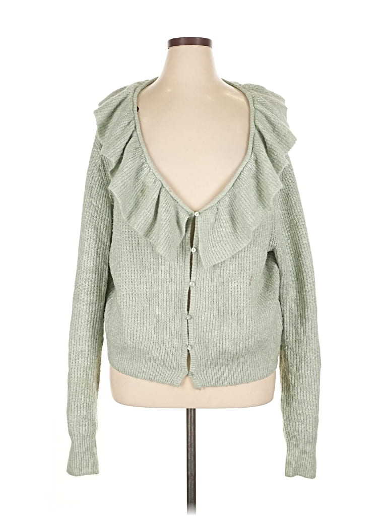 Pre-owned H&m Cardigan Sweater In Green